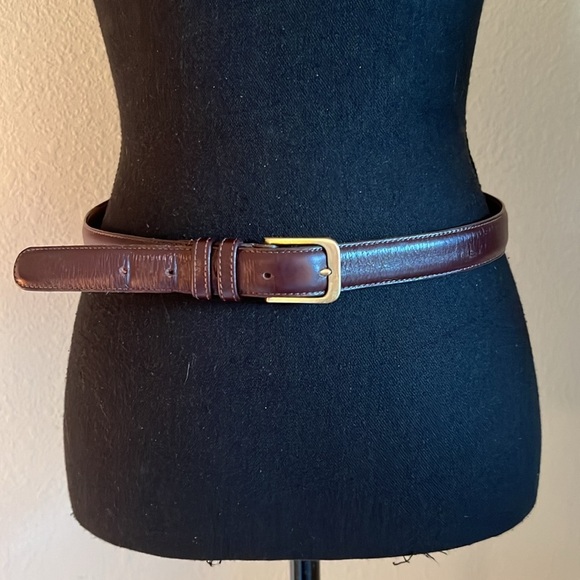 COACH Women’s Leather Burgundy Belt with Brushed Solid Brass Buckle Size 32 - Picture 12 of 15